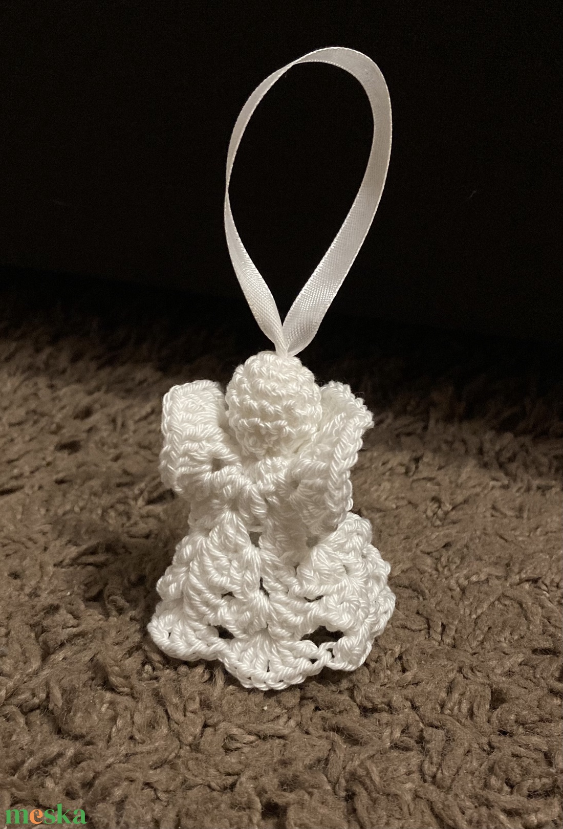 Horgolt angyalka - karácsony - karácsonyi lakásdekoráció - karácsonyfadíszek - Meska.hu