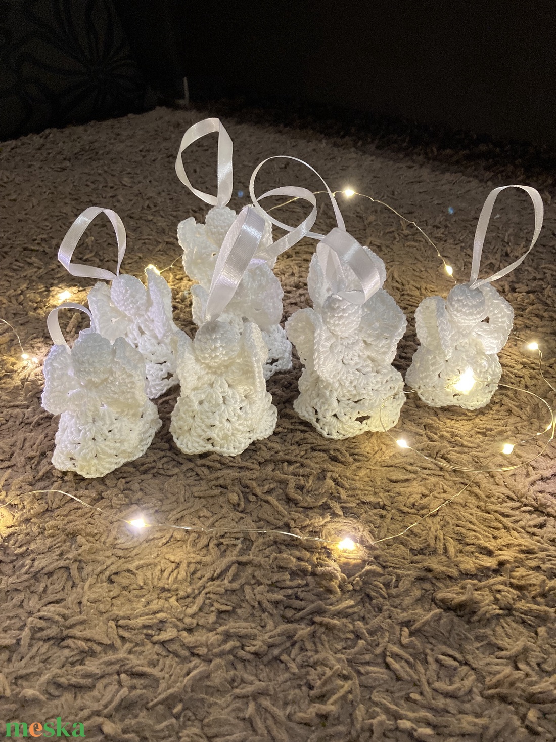 Horgolt angyalka - karácsony - karácsonyi lakásdekoráció - karácsonyfadíszek - Meska.hu