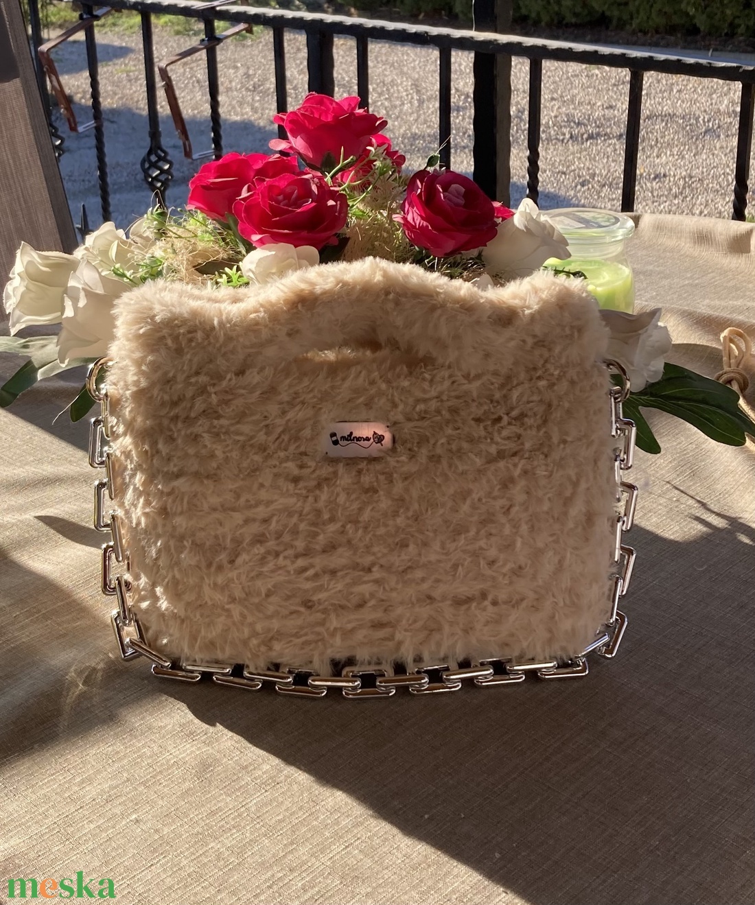 Szőrmés táska - táska & tok - kézitáska & válltáska - belső rendező - Meska.hu