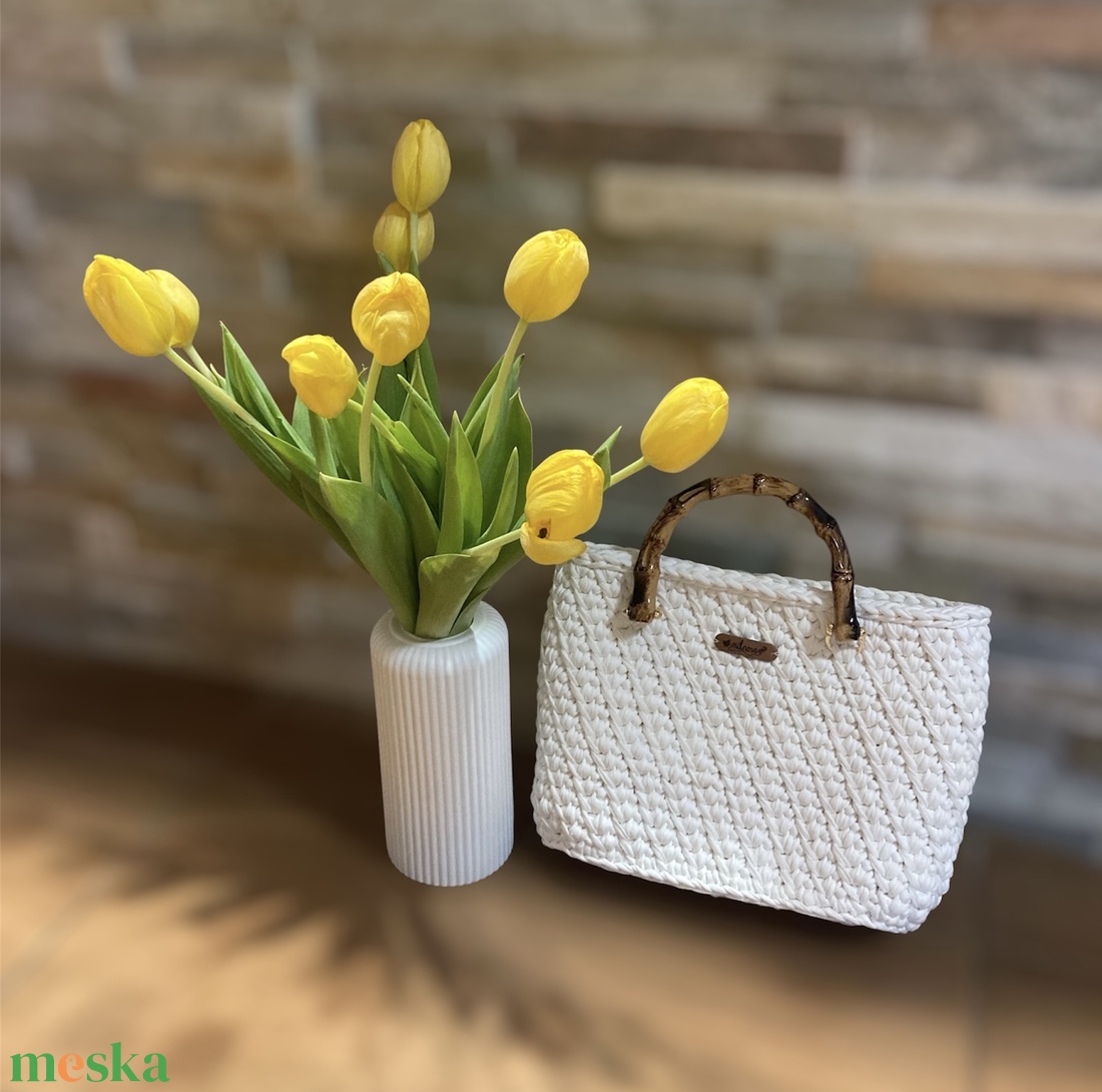 Krémfehér, horgolt táska - táska & tok - kézitáska & válltáska - alkalmi táska - Meska.hu