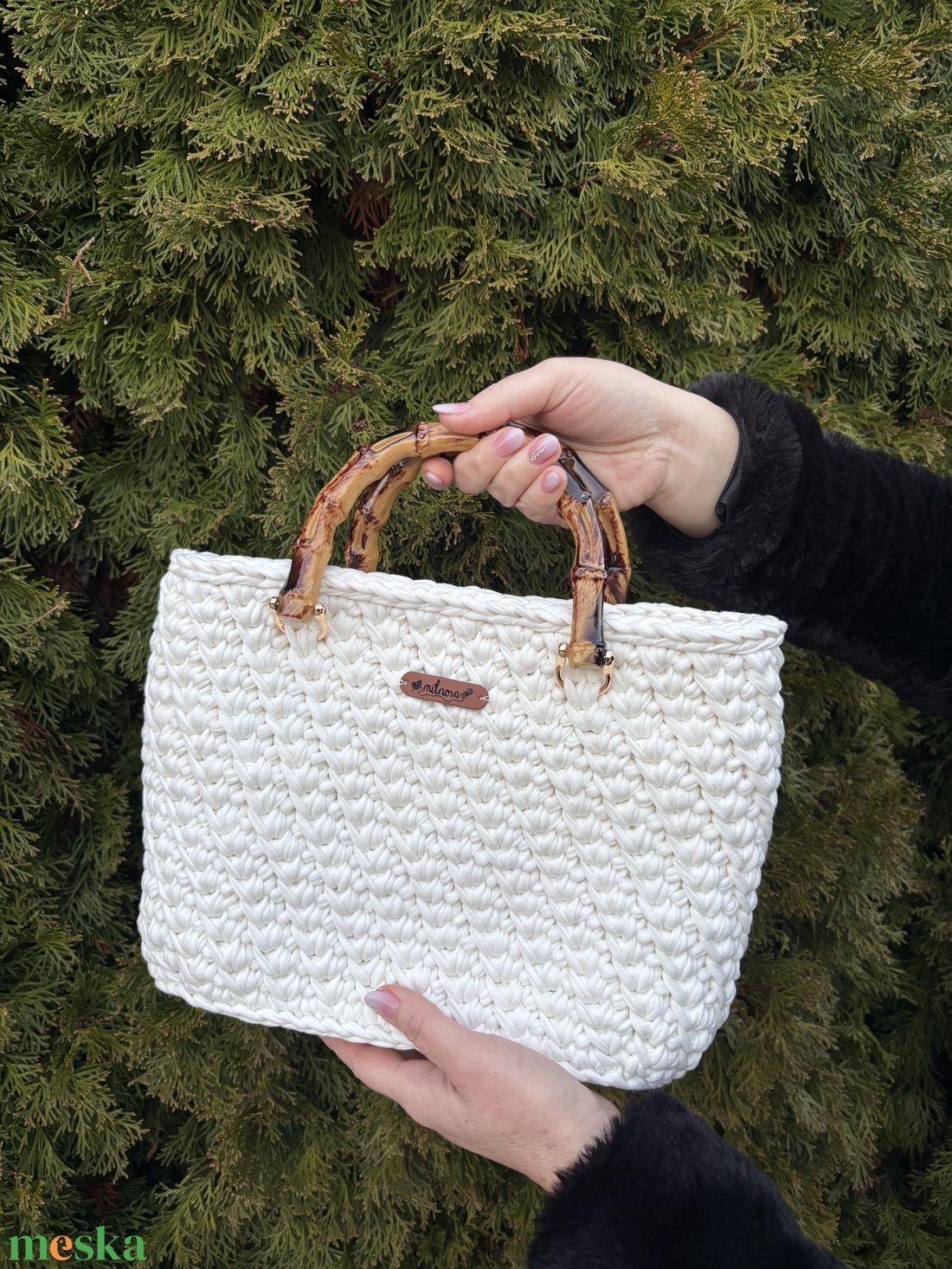 Krémfehér, horgolt táska - táska & tok - kézitáska & válltáska - alkalmi táska - Meska.hu