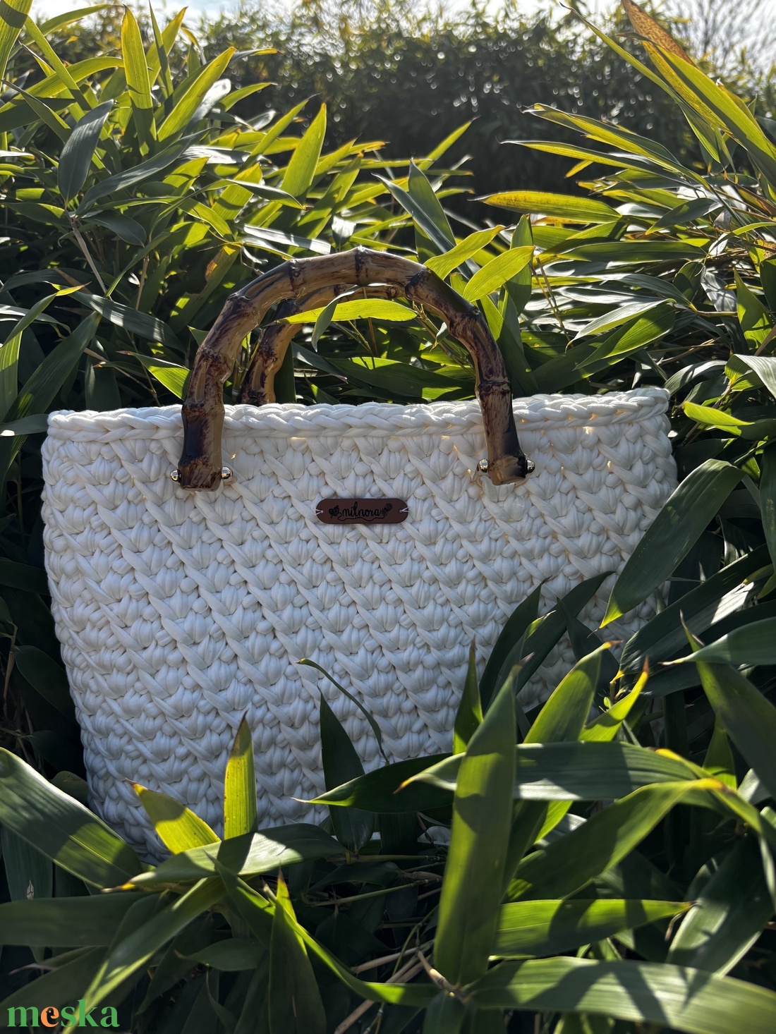 Krémfehér, horgolt táska - táska & tok - kézitáska & válltáska - alkalmi táska - Meska.hu