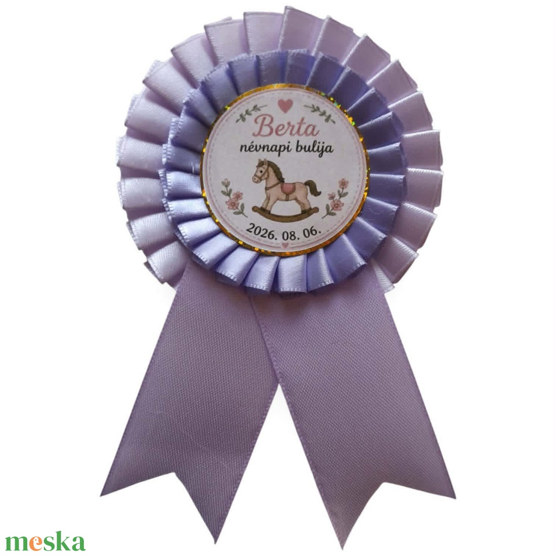 Névnapi ünnepi rozetta - ékszer - kitűző és bross - Meska.hu