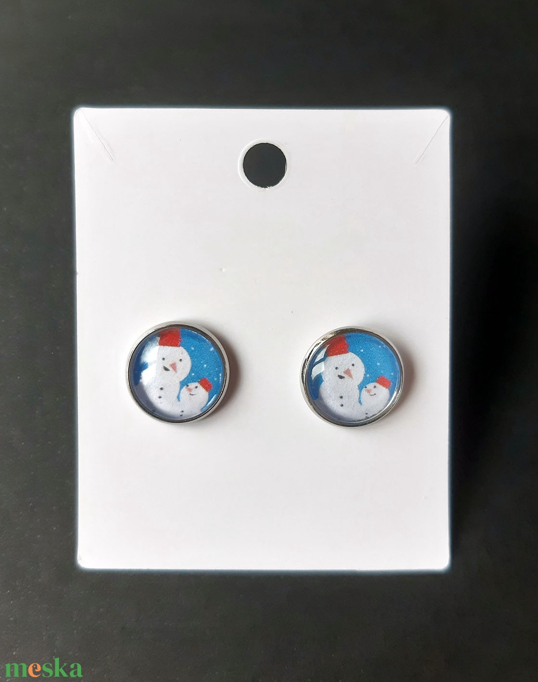 Hóember  fülbevaló - ékszer - fülbevaló - pötty fülbevaló - Meska.hu