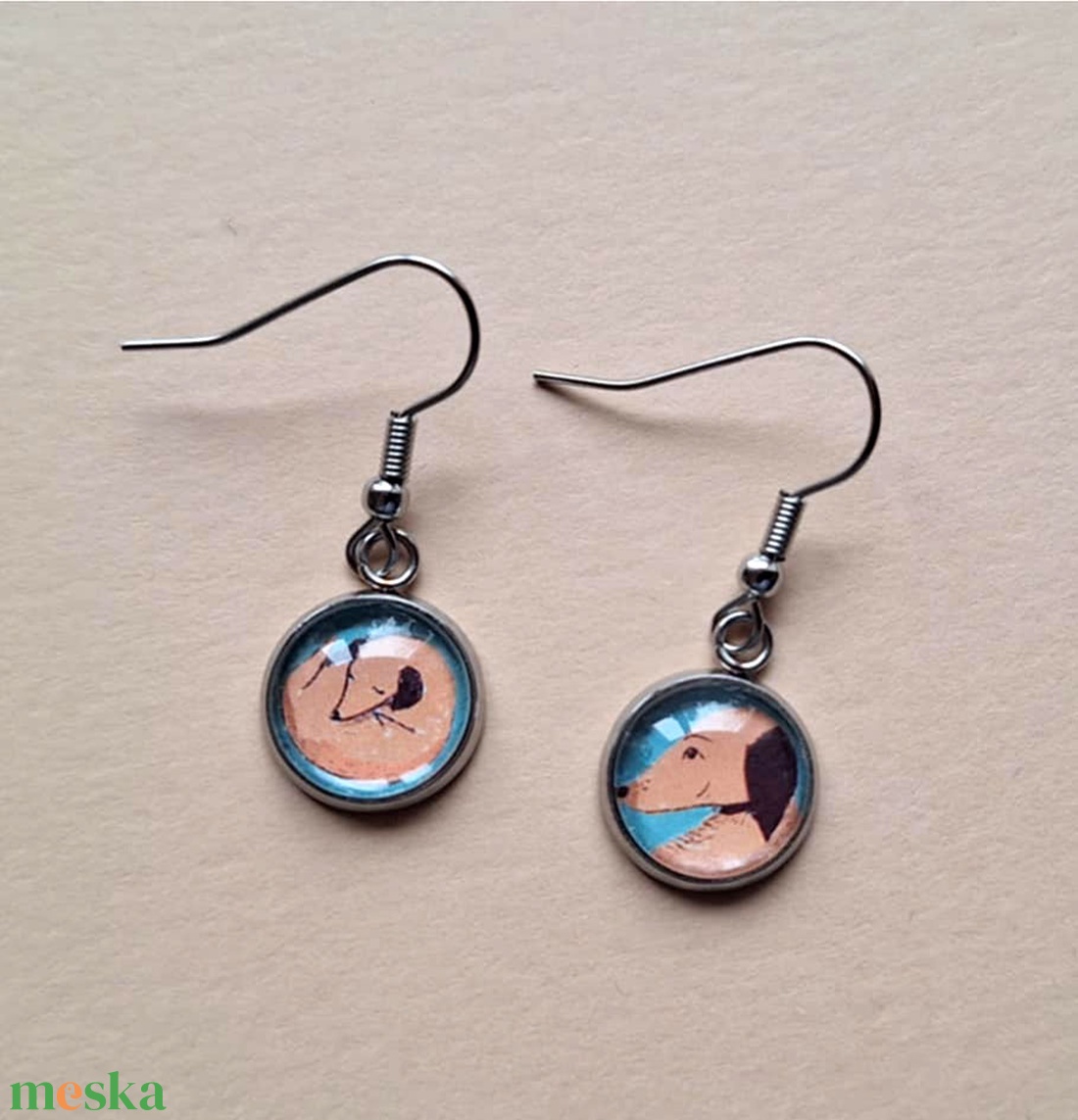 Felemás kutyás  fülbevaló - ékszer - fülbevaló - lógó fülbevaló - Meska.hu