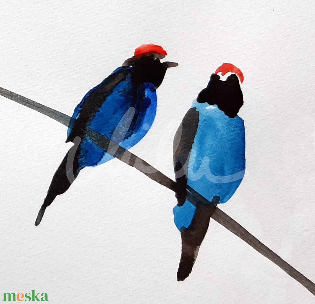 Kék madarak  bedugós fülbevaló - ékszer - fülbevaló - pötty fülbevaló - Meska.hu