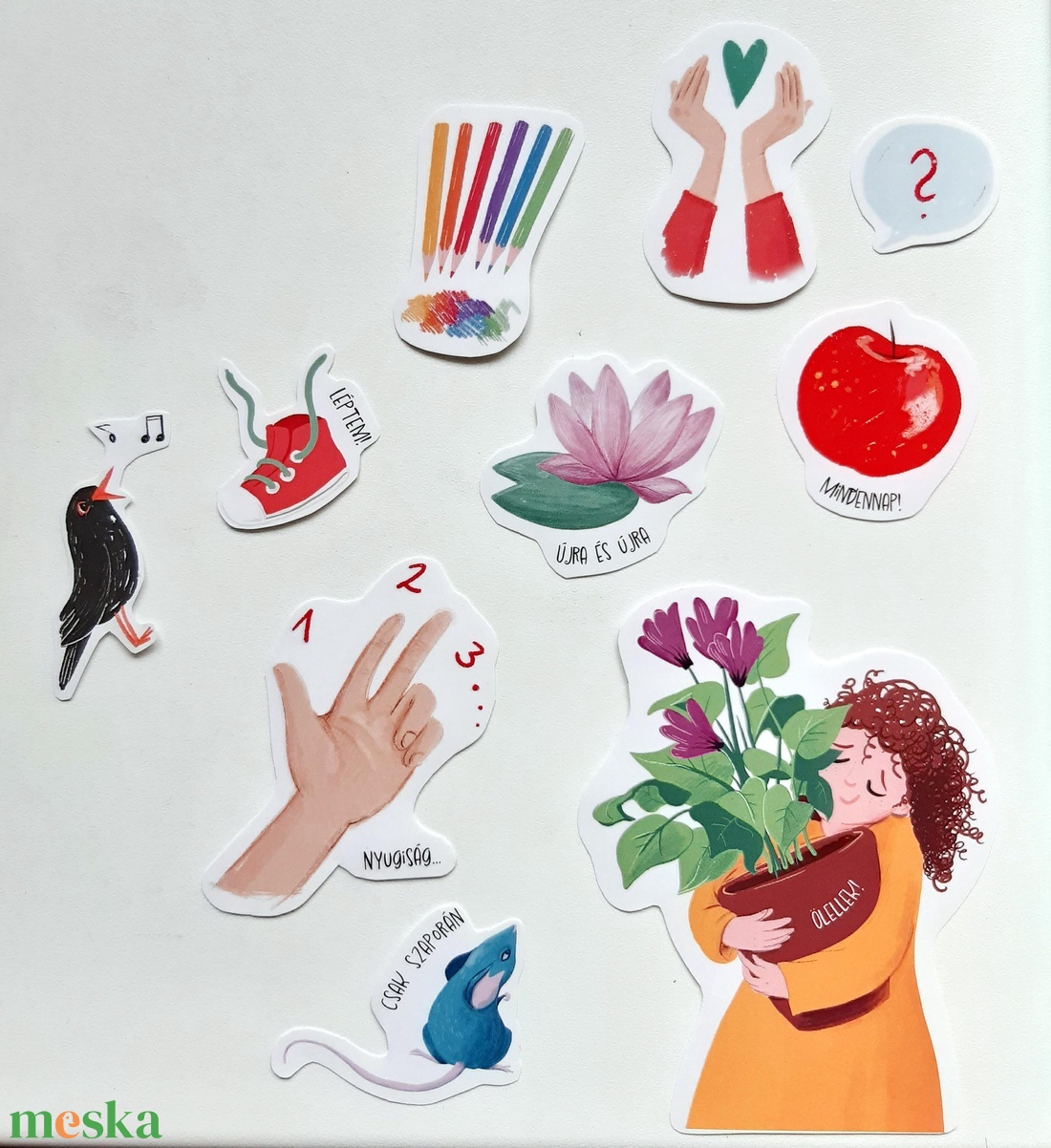 Vidám matricák üzenettel - otthon & életmód - papír, írószer - matrica, matrica csomag - Meska.hu