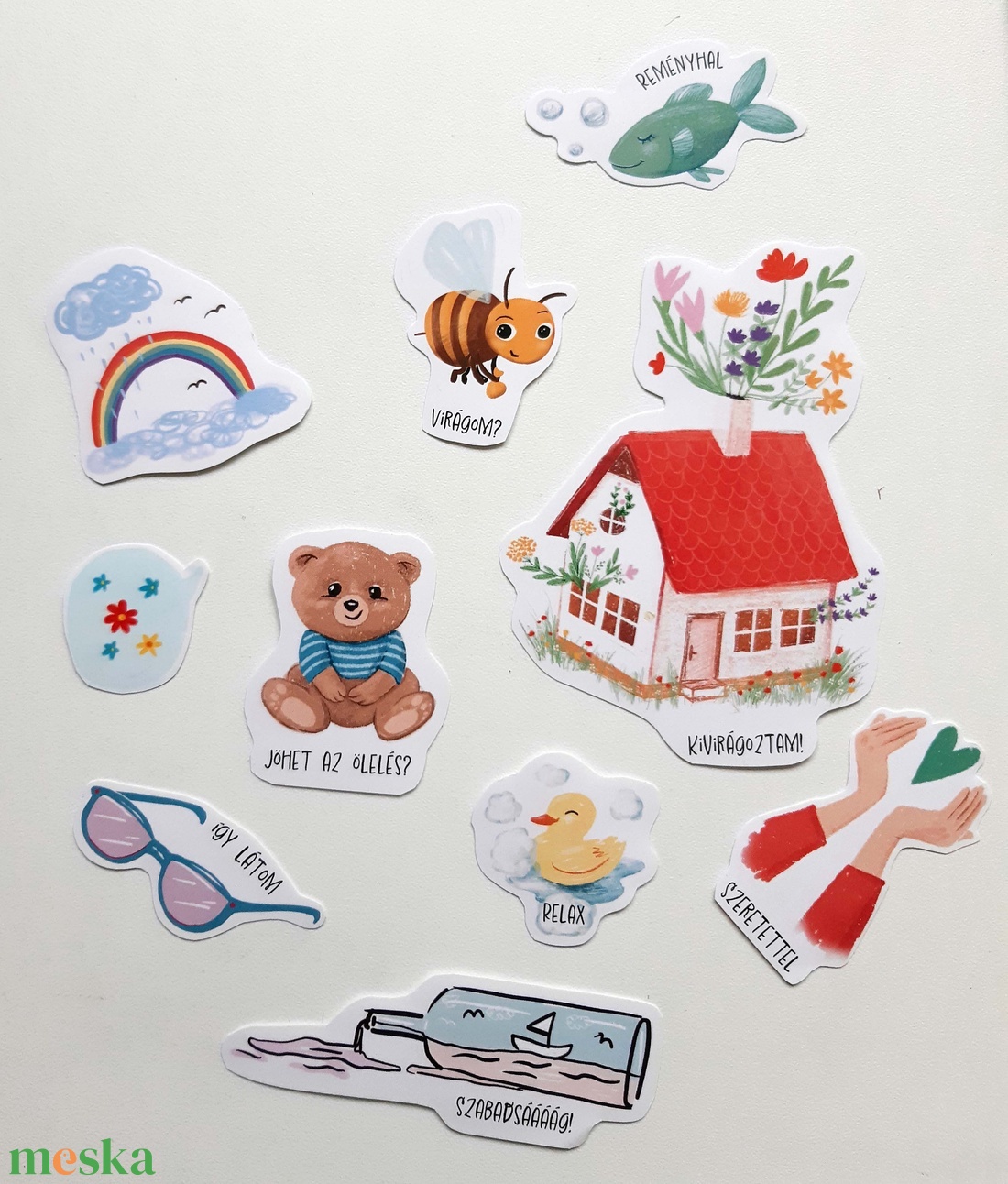 Vidám matricák üzenettel - otthon & életmód - papír, írószer - matrica, matrica csomag - Meska.hu