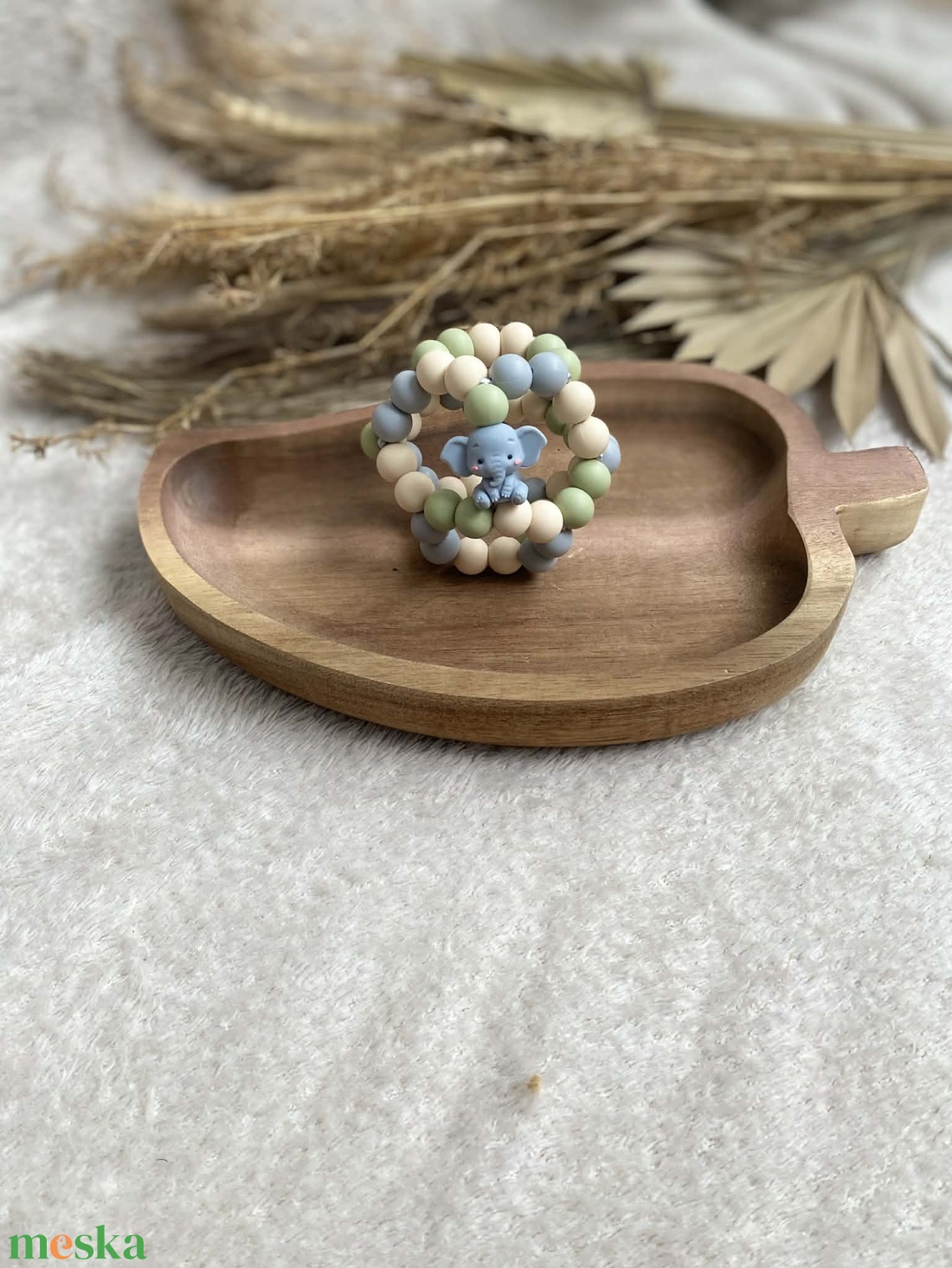 Mini rágcsalabda - Elefántos - baba - mama - baba játékok - rágóka - Meska.hu