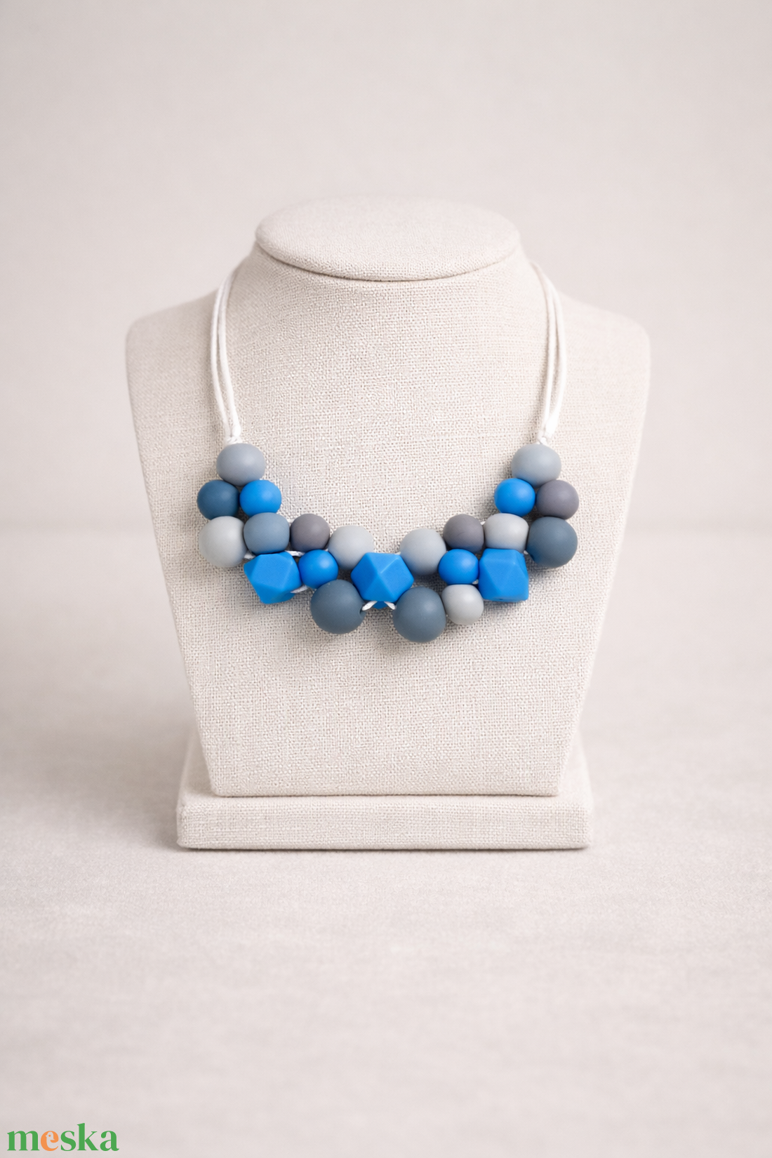 Anyalánc - Kék-Szürke - baba - mama - baba játékok - rágcsalánc - Meska.hu