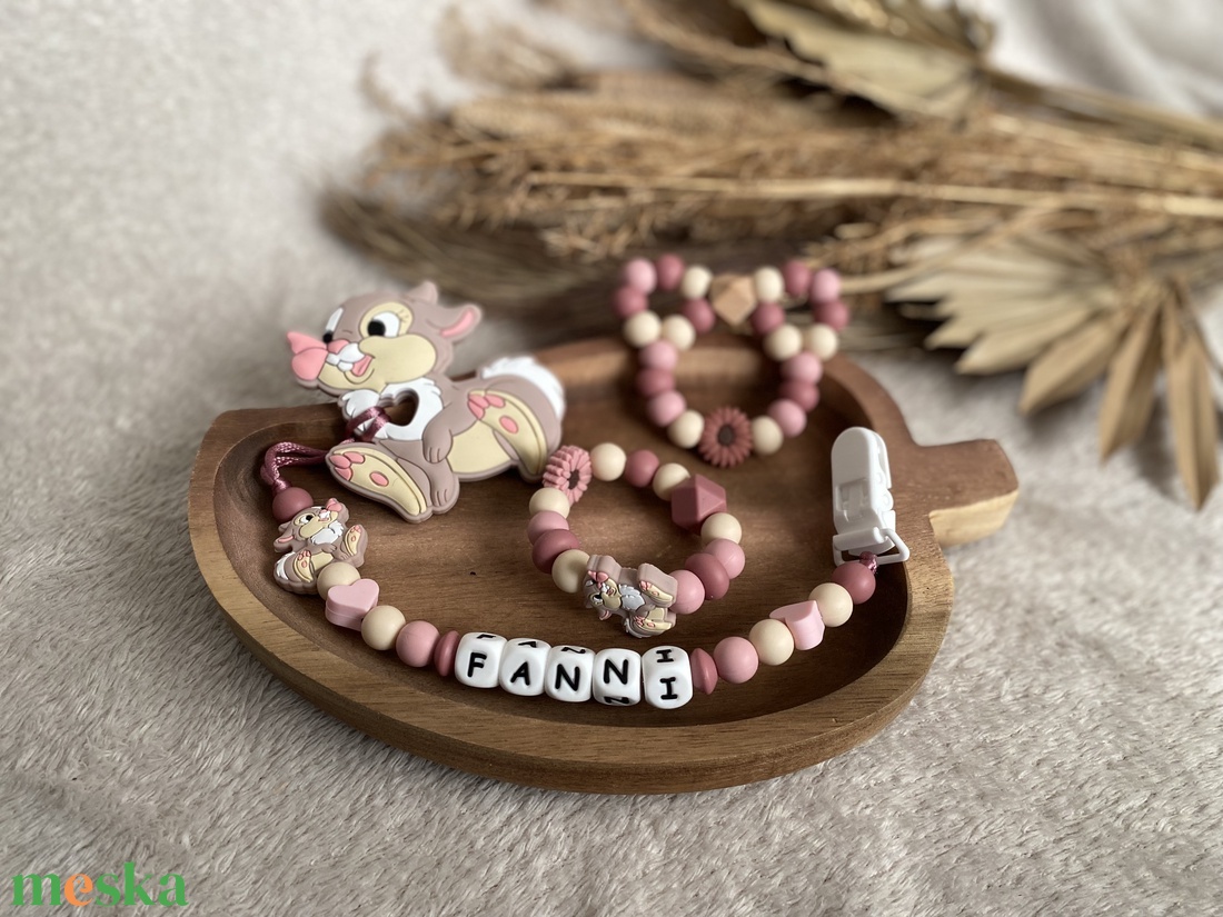 Nyuszis bababox  - baba - mama - baba játékok - cumilánc - Meska.hu