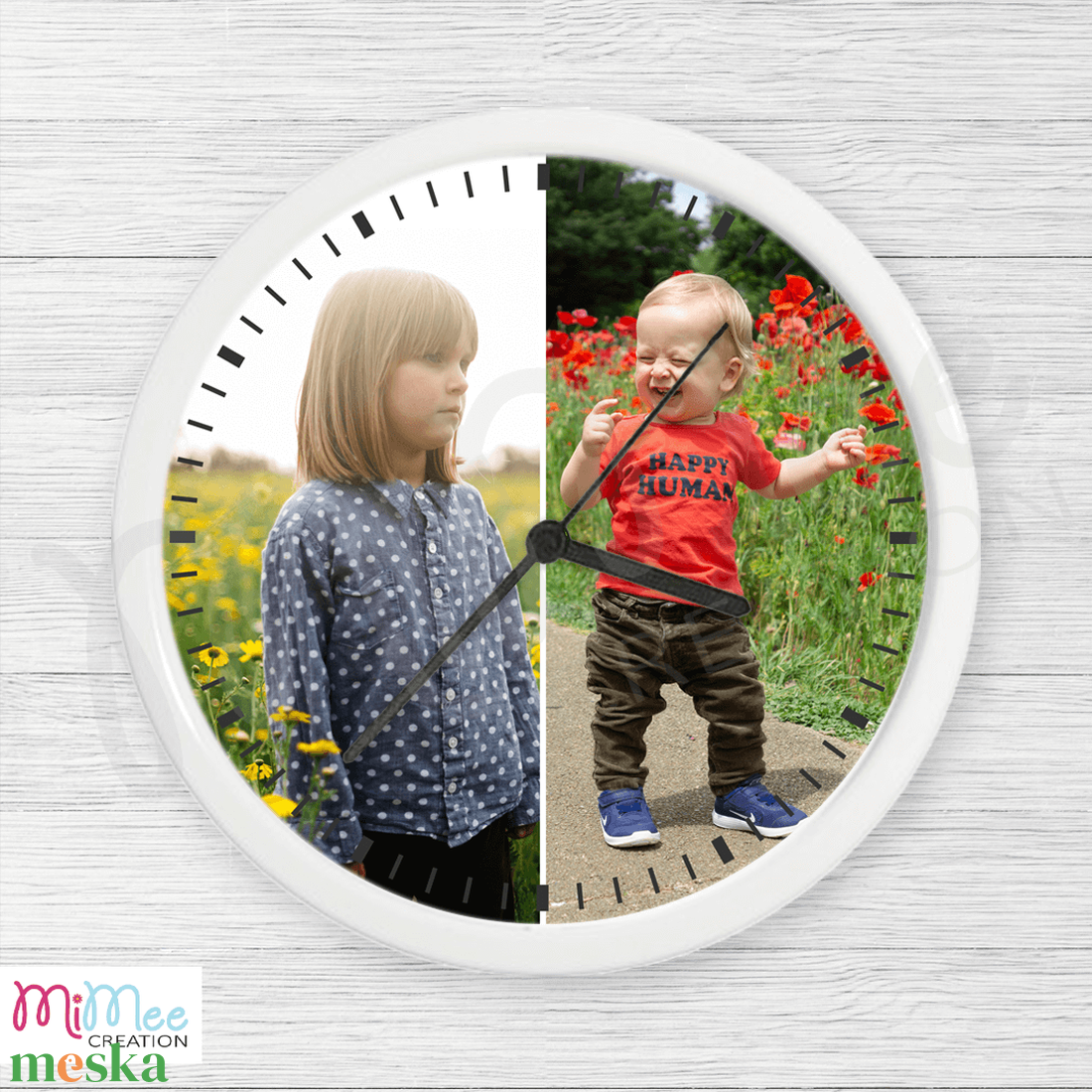 Fényképes falióra (egy vagy két képpel, felirat nélkül) - otthon & életmód - dekoráció - fali és függő dekoráció - falióra & óra - Meska.hu