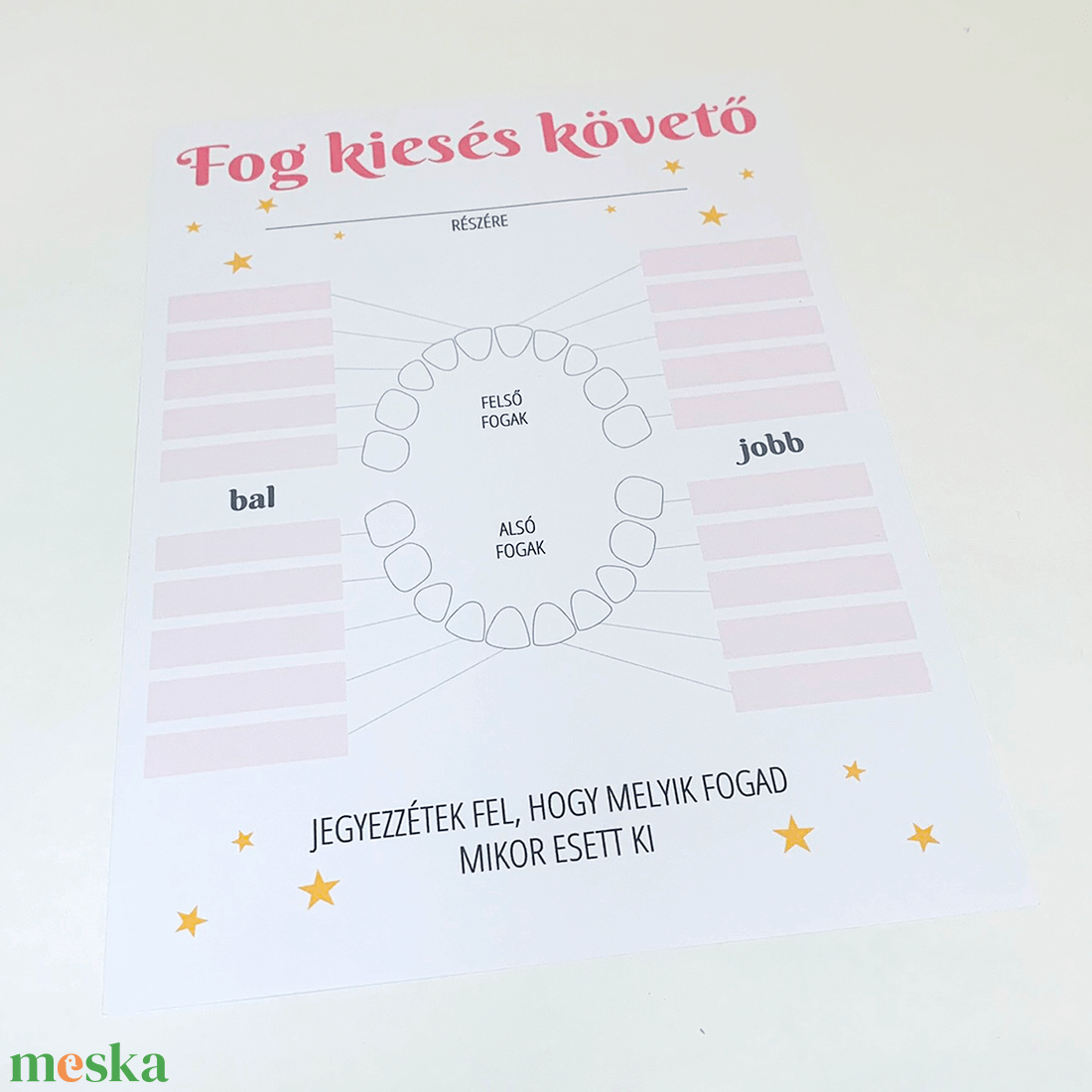 Fogtündér igazolás - otthon & életmód - dekoráció - fali és függő dekoráció - betű & név - Meska.hu