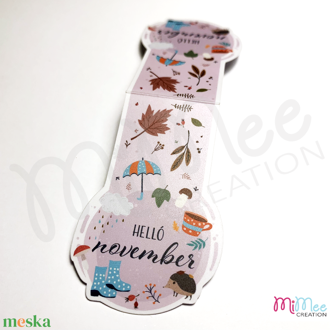 Mágneses könyvjelző - helló november - könyv & zene - könyvjelző - Meska.hu