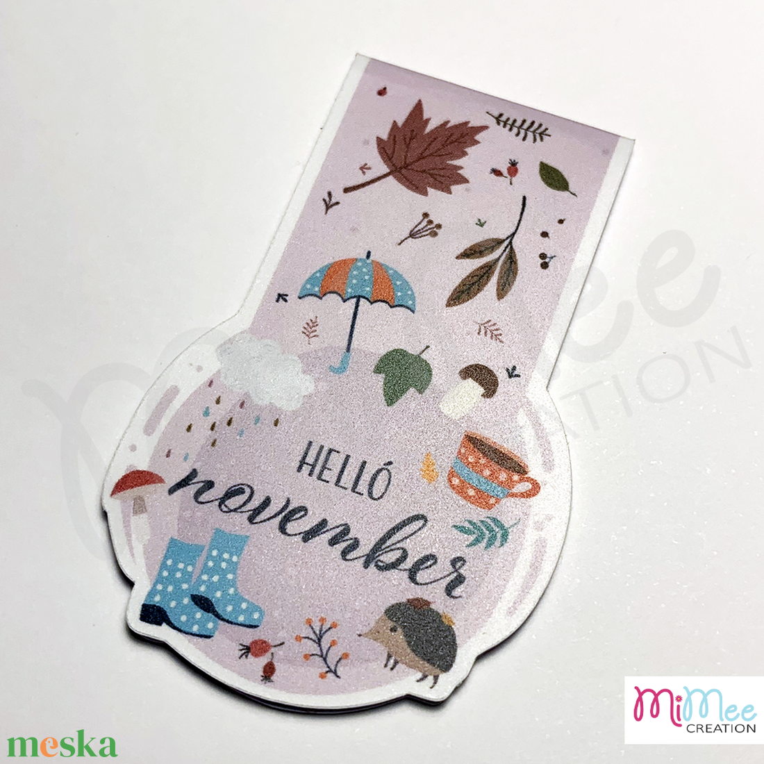 Mágneses könyvjelző - helló november - könyv & zene - könyvjelző - Meska.hu