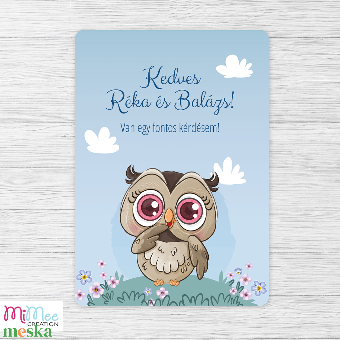 Baglyos keresztszülő felkérő lap - otthon & életmód - papír, írószer - ajándékozás kellékei - meghívó - Meska.hu