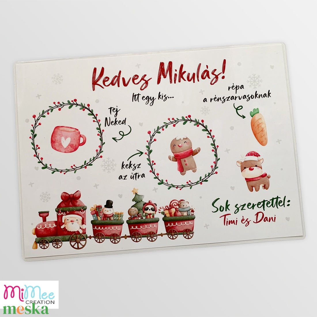 Mikulás váró alátét, Mikulás kínáló tálca - karácsony - mikulás - mikulás ajándékok - Meska.hu
