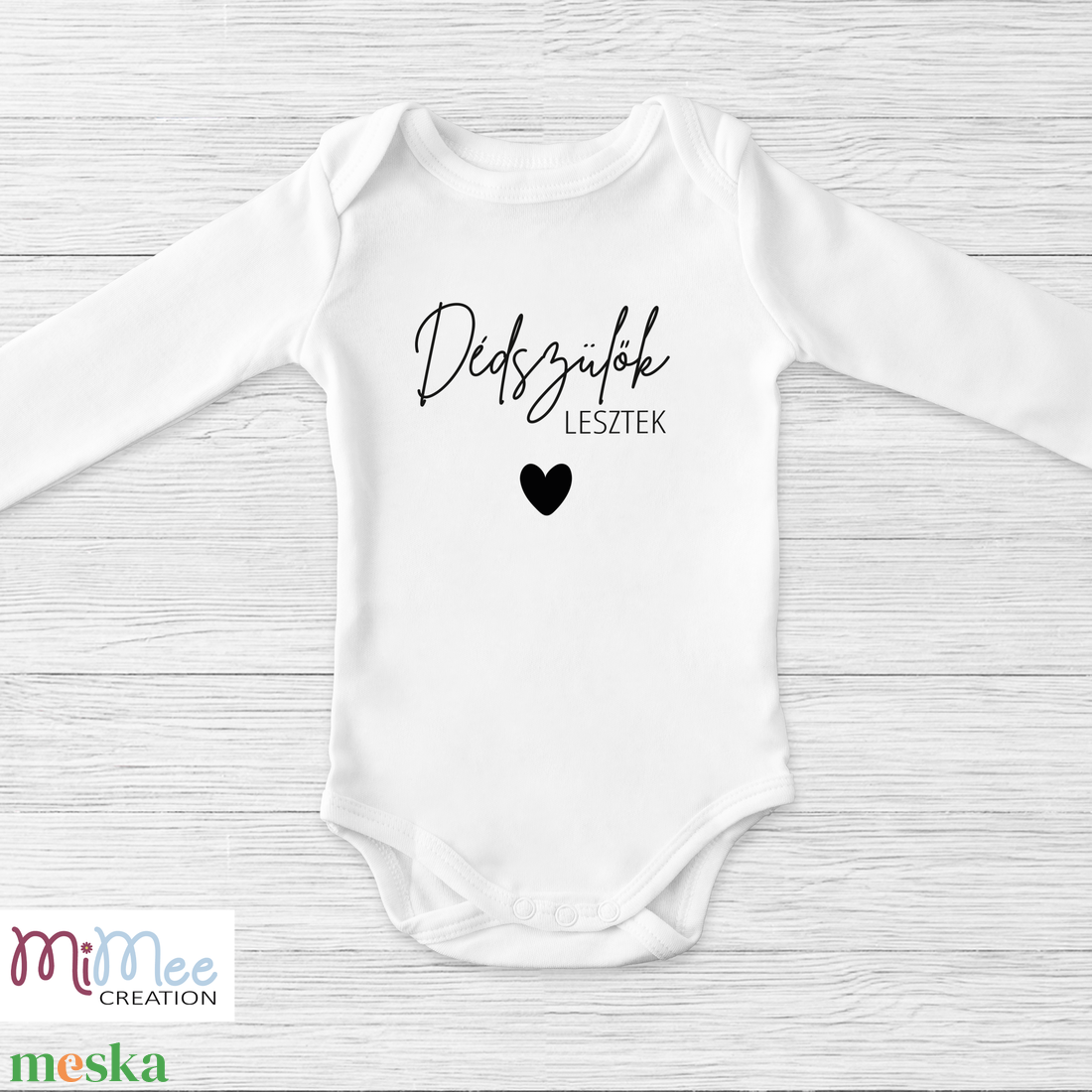 Dédszülős baba érkezést bejelentő, baba bejelentő body - ruha & divat - babaruha & gyerekruha - body - Meska.hu