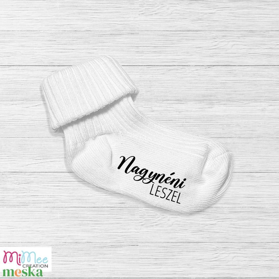 Baba bejelentő zokni leendő nagynéniknek, nagybácsiknak, bababejelentő kis zokni - ruha & divat - babaruha & gyerekruha - babafotózási ruha és kellék - Meska.hu