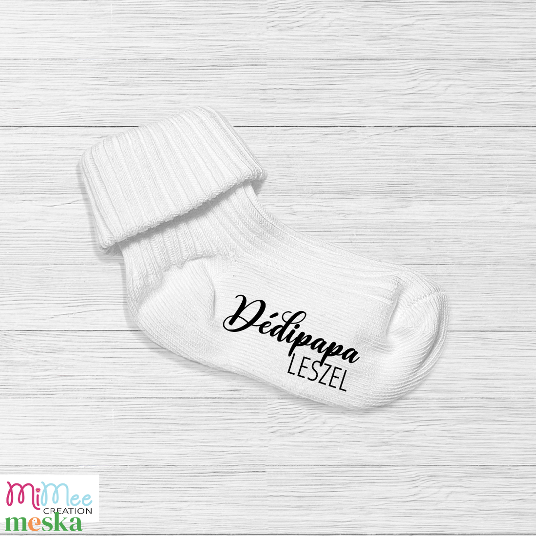 Baba bejelentő zokni leendő dédszülőknek, bababejelentő kis zokni - ruha & divat - babaruha & gyerekruha - babafotózási ruha és kellék - Meska.hu