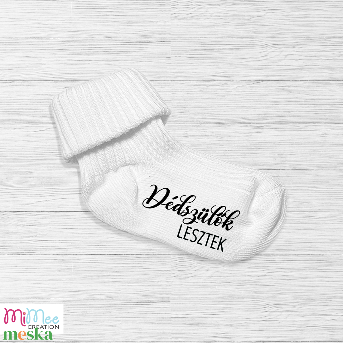 Baba bejelentő zokni leendő dédszülőknek, bababejelentő kis zokni - ruha & divat - babaruha & gyerekruha - babafotózási ruha és kellék - Meska.hu