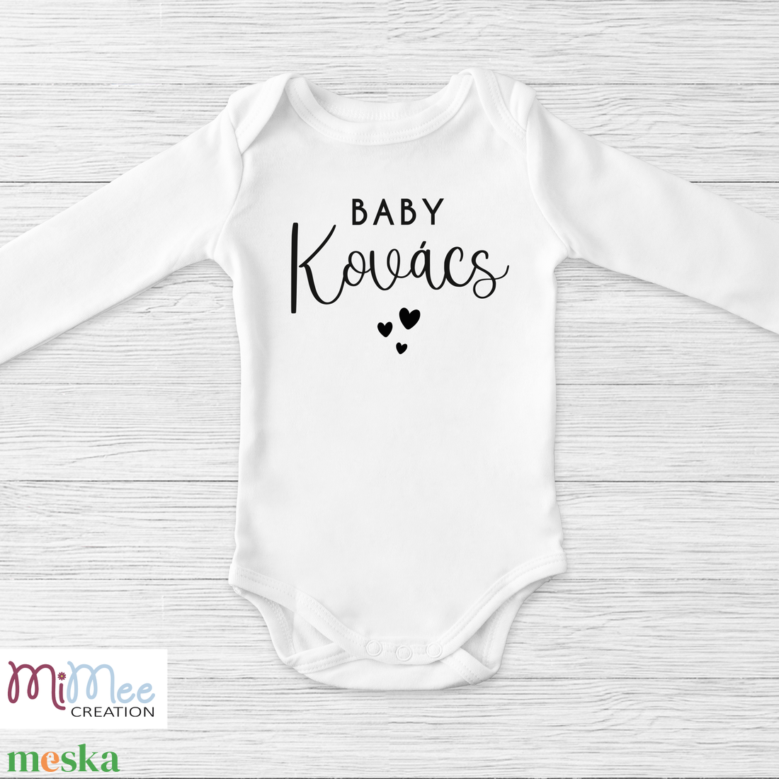 Baby és családneves baba bejelentő body, feliratos baba body - ruha & divat - babaruha & gyerekruha - body - Meska.hu