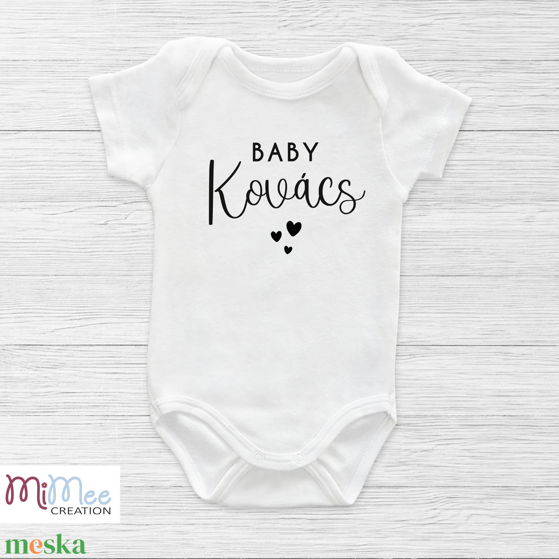 Baby és családneves baba bejelentő body, feliratos baba body - ruha & divat - babaruha & gyerekruha - body - Meska.hu