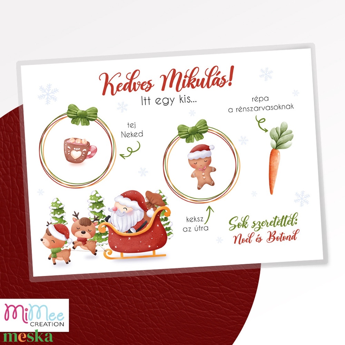 Mikulás kínáló tálca, Mikulás váró alátét névvel - Mikulás szános mintával - karácsony - mikulás - mikulás ajándékok - Meska.hu Mikulás kínáló tálca, Mikulás váró alátét névvel - Mikulás szános mintával - karácsony - mikulás - mikulás ajándékok - Meska.hu