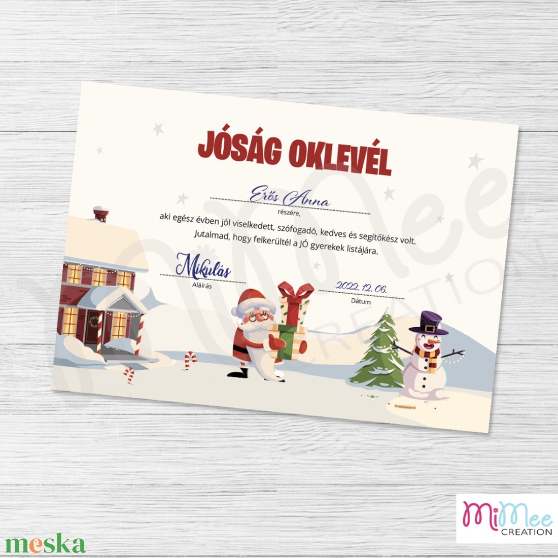 Jóság oklevél a Mikulástól - hóember grafikával - karácsony - mikulás - mikulás ajándékok - Meska.hu Jóság oklevél a Mikulástól - hóember grafikával - karácsony - mikulás - mikulás ajándékok - Meska.hu