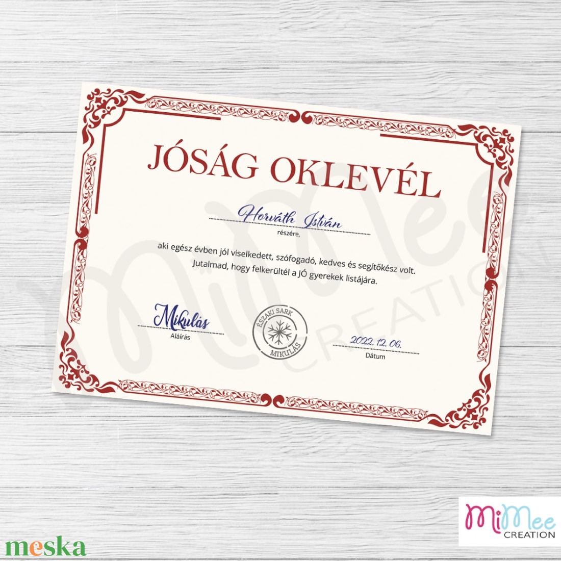Jóság oklevél a Mikulástól - díszes keretes grafikával - karácsony - mikulás - mikulás ajándékok - Meska.hu Jóság oklevél a Mikulástól - díszes keretes grafikával - karácsony - mikulás - mikulás ajándékok - Meska.hu