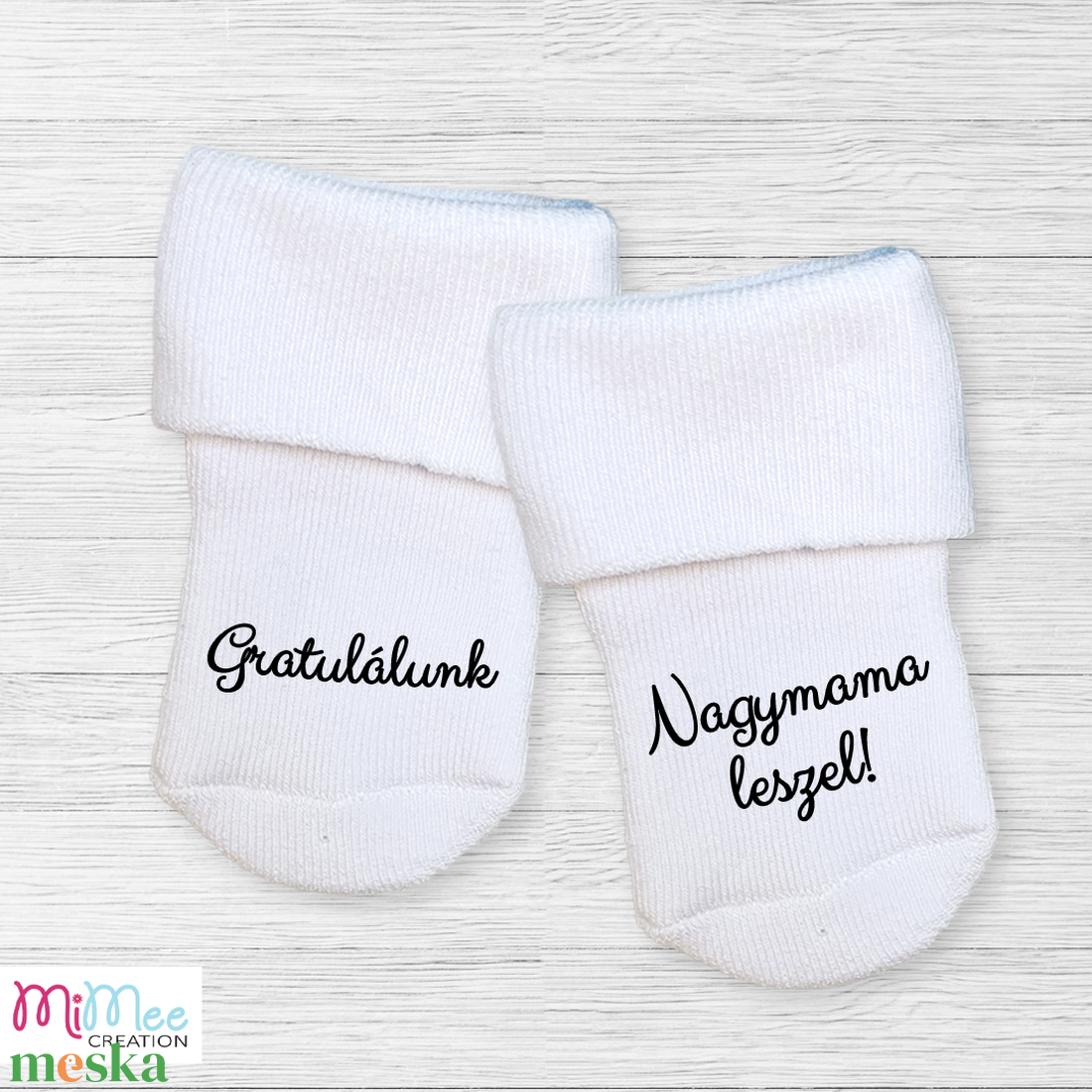 Baba bejelentő zokni, bababejelentő ajándék - gratulálunk nagypapa leszel, nagymama leszel - ruha & divat - babaruha & gyerekruha - babafotózási ruha és kellék - Meska.hu