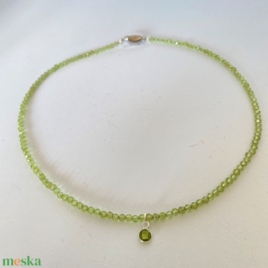 Peridot nyakék peridot medállal - ékszer - nyaklánc - medálos nyaklánc - Meska.hu