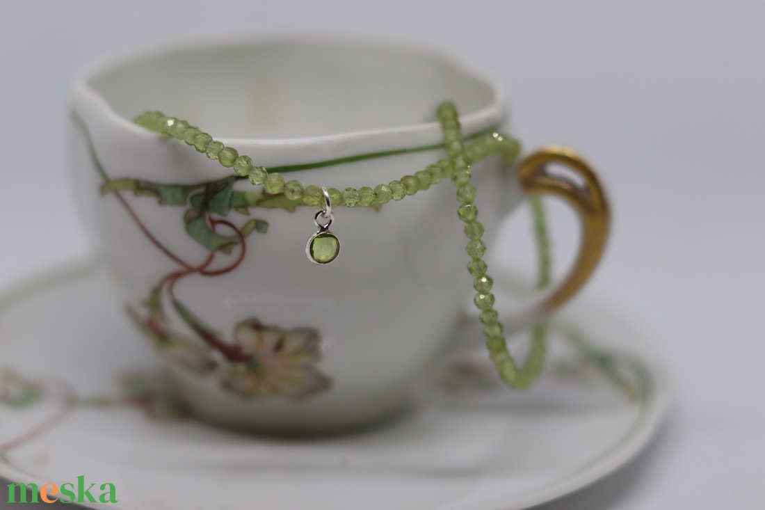 Peridot nyakék peridot medállal - ékszer - nyaklánc - medálos nyaklánc - Meska.hu