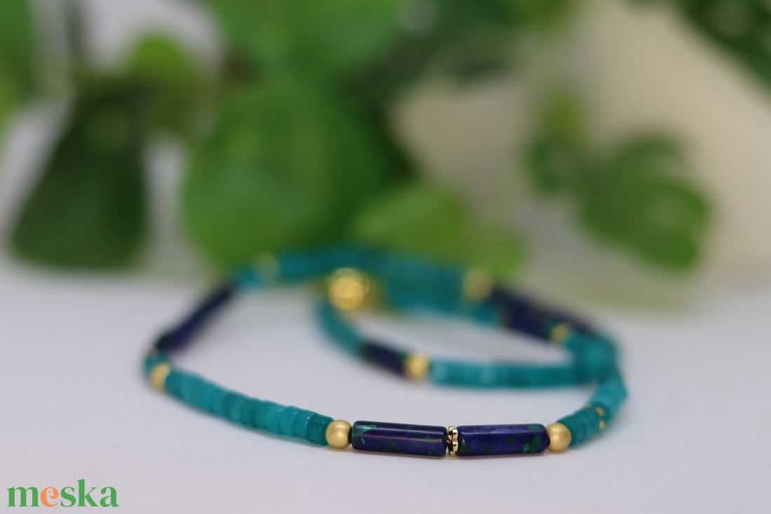 Amazonit és lapis lazuli heishi gyöngyökből fűzött nyakék - ékszer - nyaklánc - medál nélküli nyaklánc - Meska.hu Amazonit és lapis lazuli heishi gyöngyökből fűzött nyakék - ékszer - nyaklánc - medál nélküli nyaklánc - Meska.hu