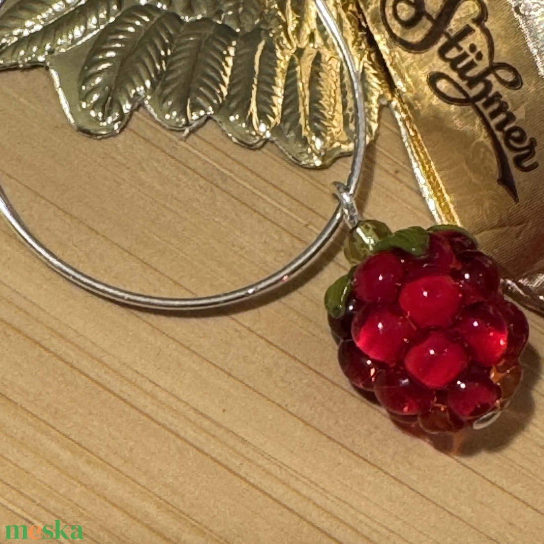 Málnás fülbevaló - ékszer - fülbevaló - karika fülbevaló - Meska.hu