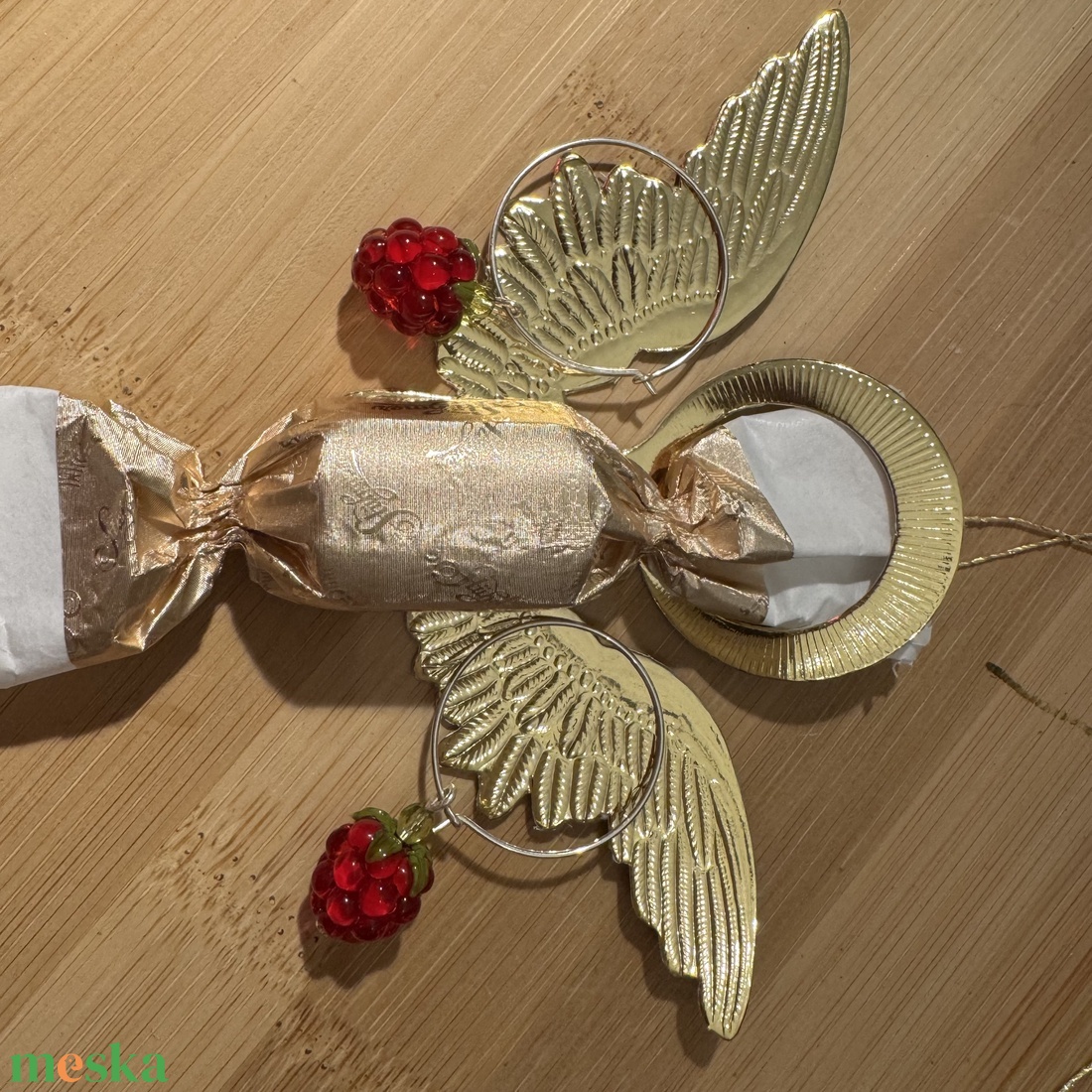 Málnás fülbevaló - ékszer - fülbevaló - karika fülbevaló - Meska.hu