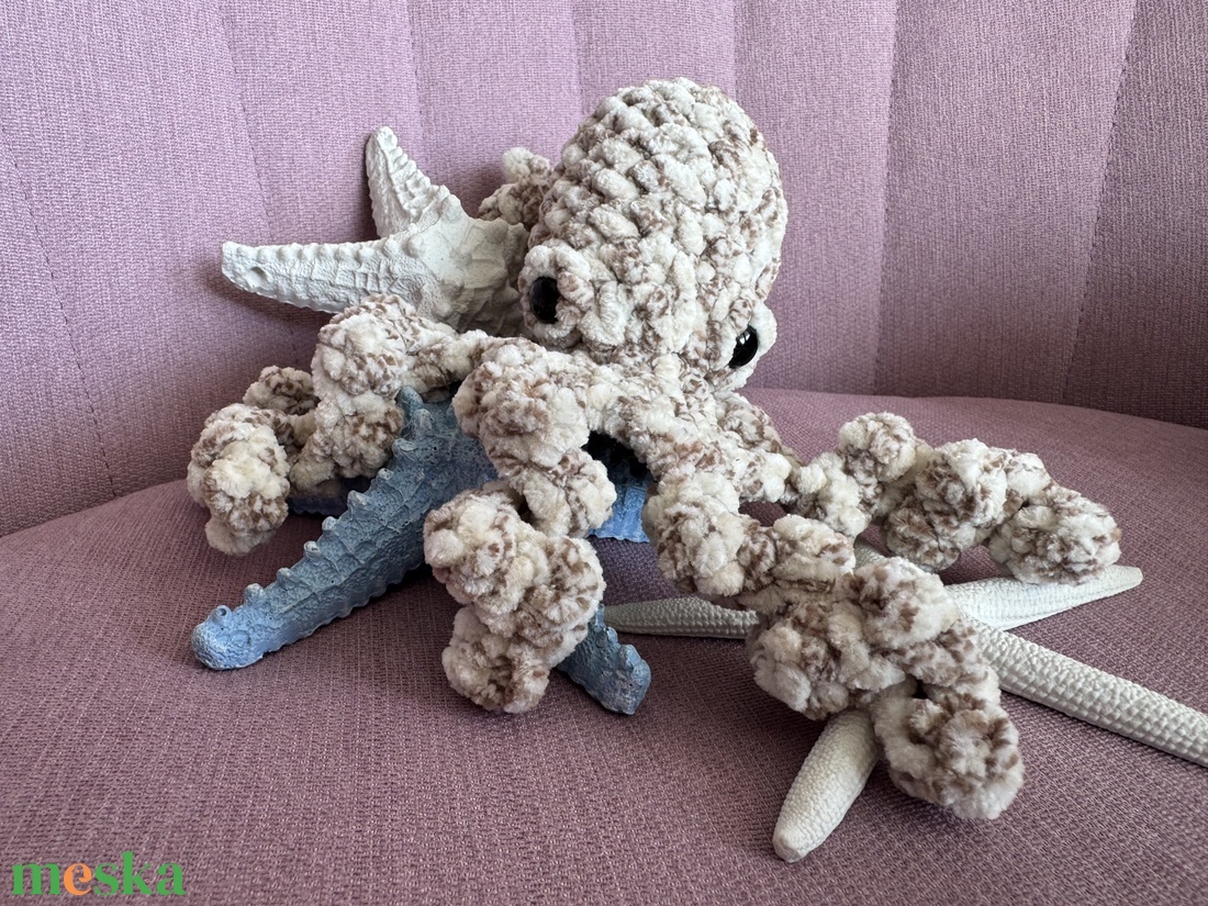 Horgolt puha polip - játék & sport - plüssállat & játékfigura - polip, medúza - Meska.hu