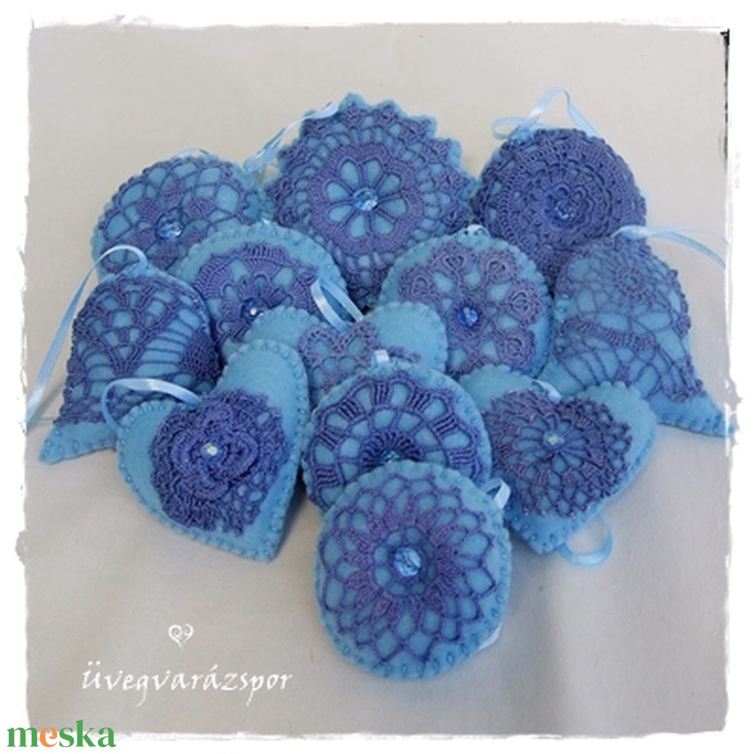 Világoskék filc dísz garnitúra - karácsony - karácsonyi lakásdekoráció - karácsonyfadíszek - Meska.hu Világoskék filc dísz garnitúra - karácsony - karácsonyi lakásdekoráció - karácsonyfadíszek - Meska.hu