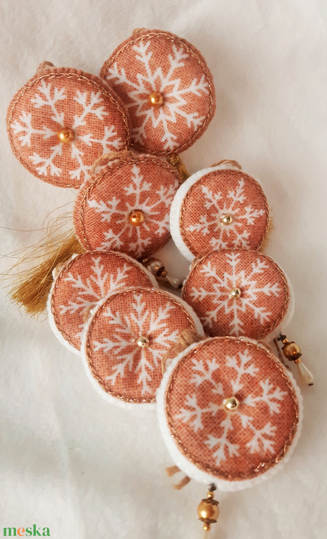 Barna hópelyhes karácsonyi díszek - karácsony - karácsonyi lakásdekoráció - karácsonyfadíszek - Meska.hu