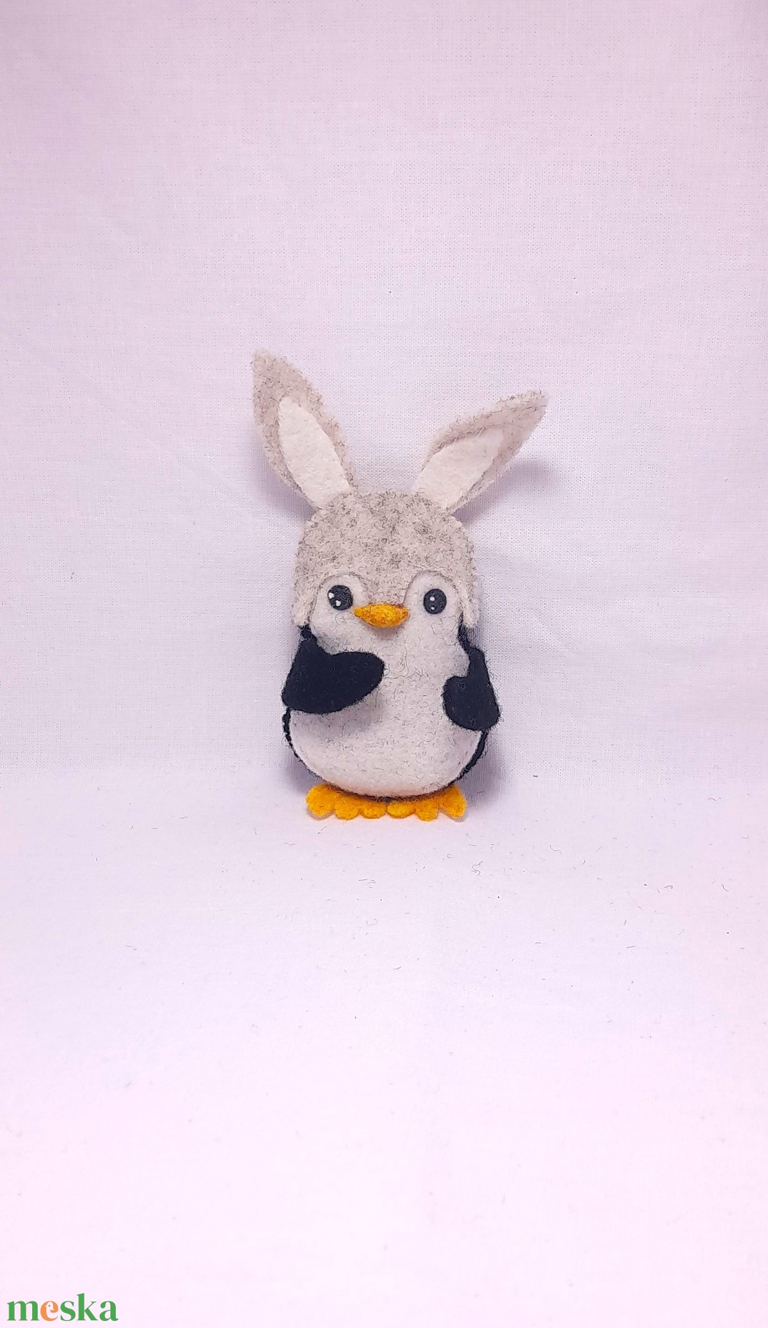 Nyuszi sapkás filc pingvin. - játék & sport - plüssállat & játékfigura - más figura - Meska.hu