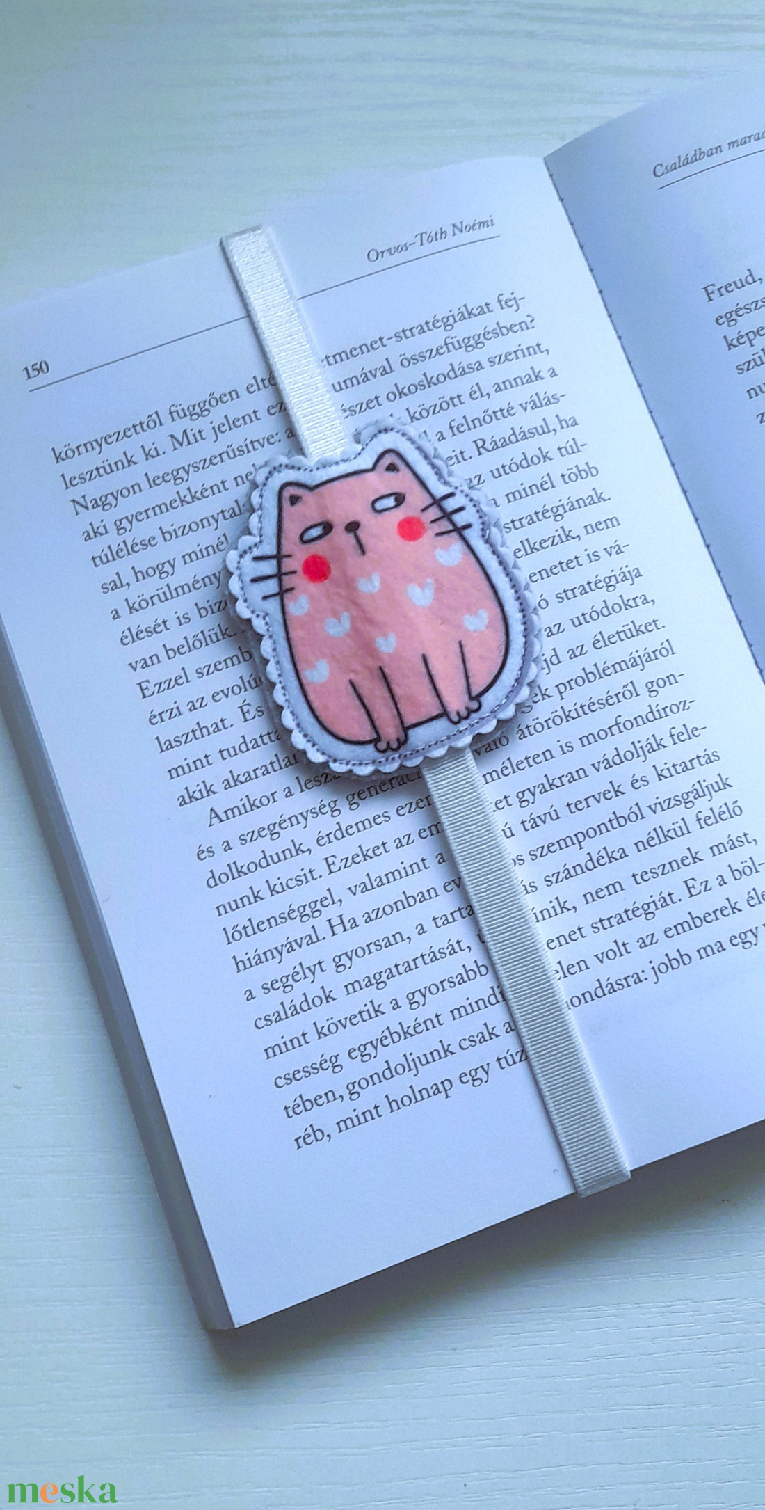 Kedves cica könyvjelző 1. - könyv & zene - könyvjelző - Meska.hu