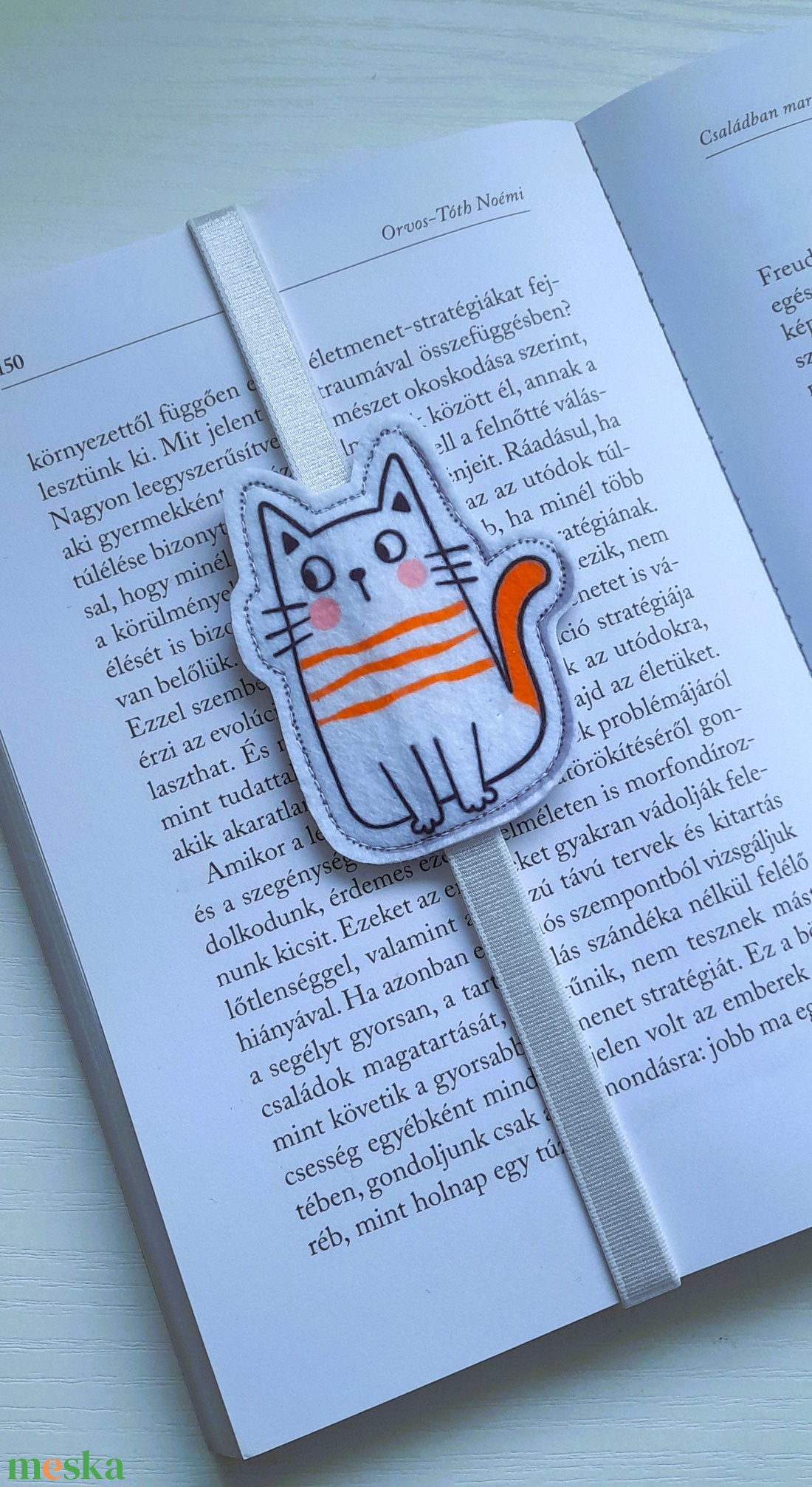 Kedves cica könyvjelző 2. - könyv & zene - könyvjelző - Meska.hu