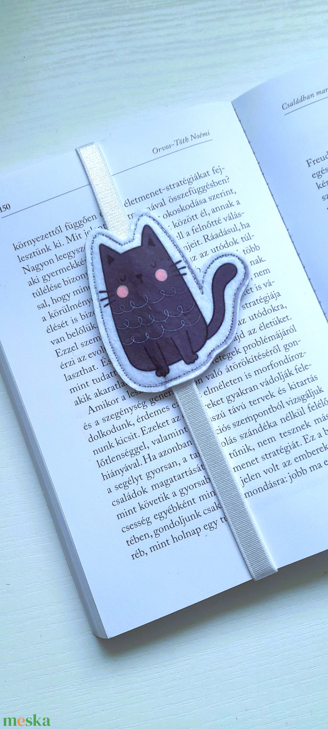 Kedves cica könyvjelző 3. - könyv & zene - könyvjelző - Meska.hu