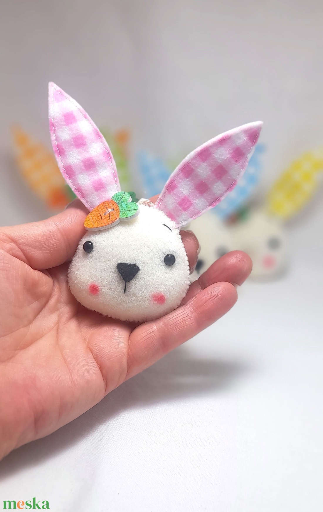 Kockásfülü húsvéti nyuszik. - otthon & életmód - dekoráció - fali és függő dekoráció - függődísz - Meska.hu