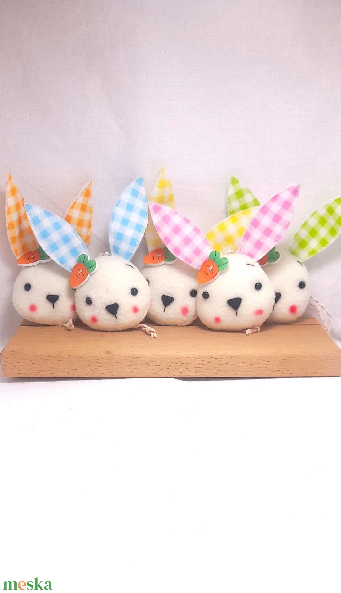 Kockásfülü húsvéti nyuszik. - otthon & életmód - dekoráció - fali és függő dekoráció - függődísz - Meska.hu