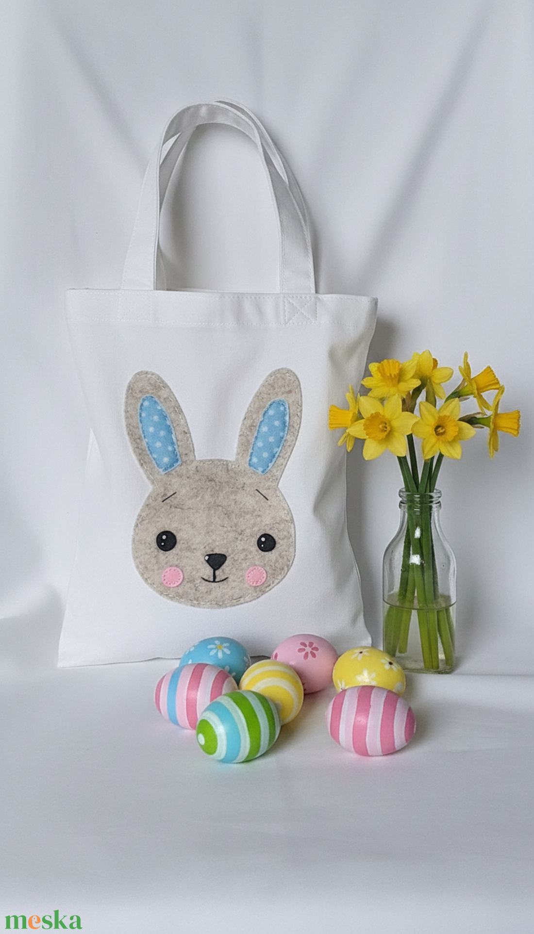 Húsvéti Nyuszis ajándékgyűjtő táska.2. - táska & tok - bevásárlás & shopper táska - shopper, textiltáska, szatyor - Meska.hu