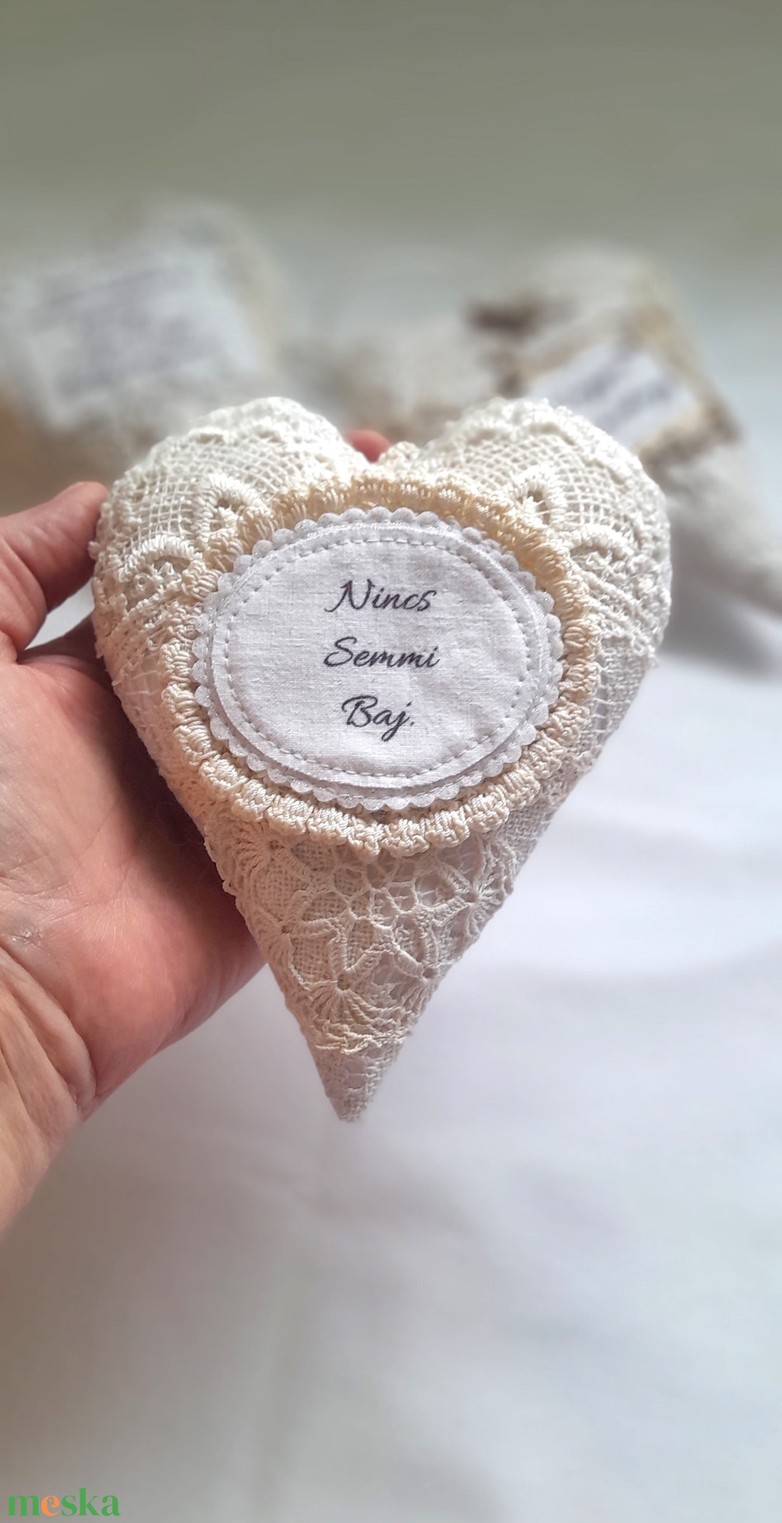 Motíváló romantikus csipke szív .3. - otthon & életmód - dekoráció - fali és függő dekoráció - falra akasztható dekor - Meska.hu