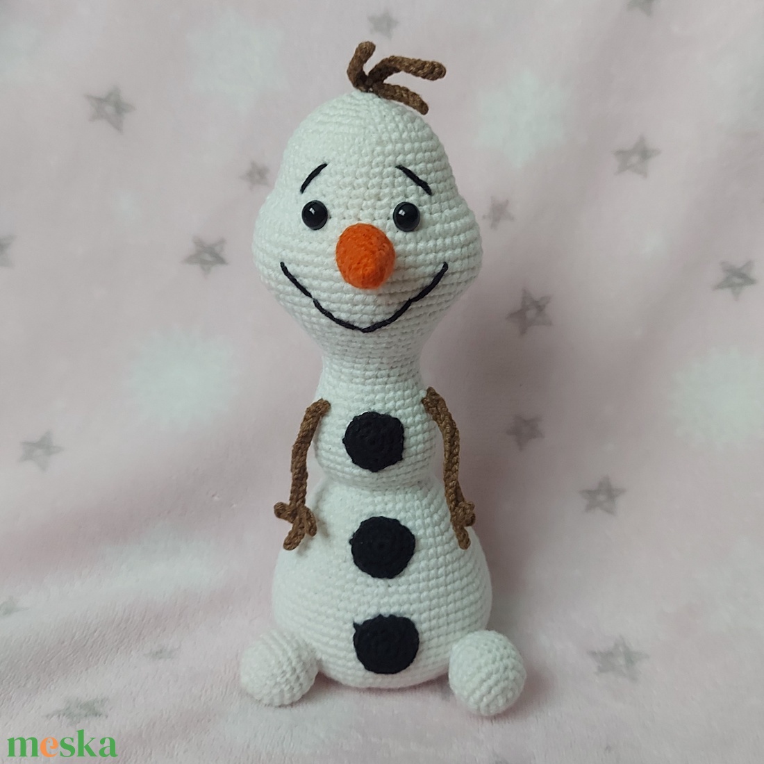 Horgolt Olaf hóember - karácsony - karácsonyi lakásdekoráció - karácsonyi manók, figurák - Meska.hu
