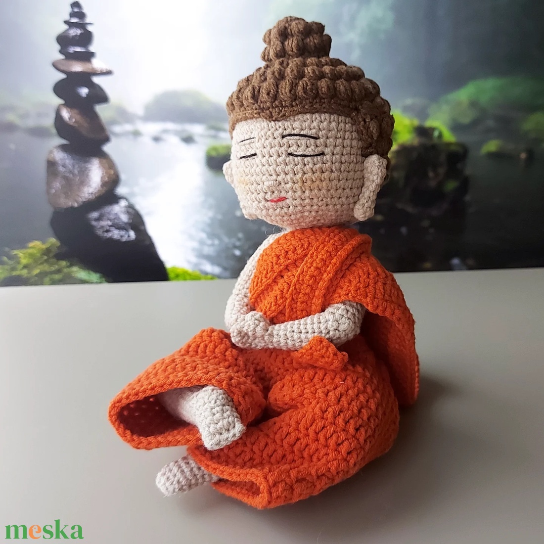 Horgolt Buddha figura - otthon & életmód - dekoráció - dekoratív figurák és szobrok - Meska.hu