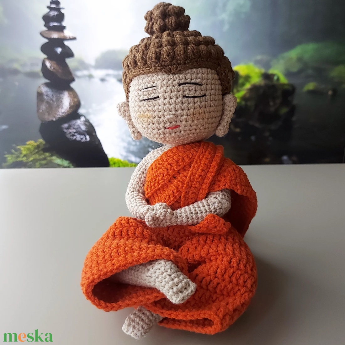 Horgolt Buddha figura - otthon & életmód - dekoráció - dekoratív figurák és szobrok - Meska.hu